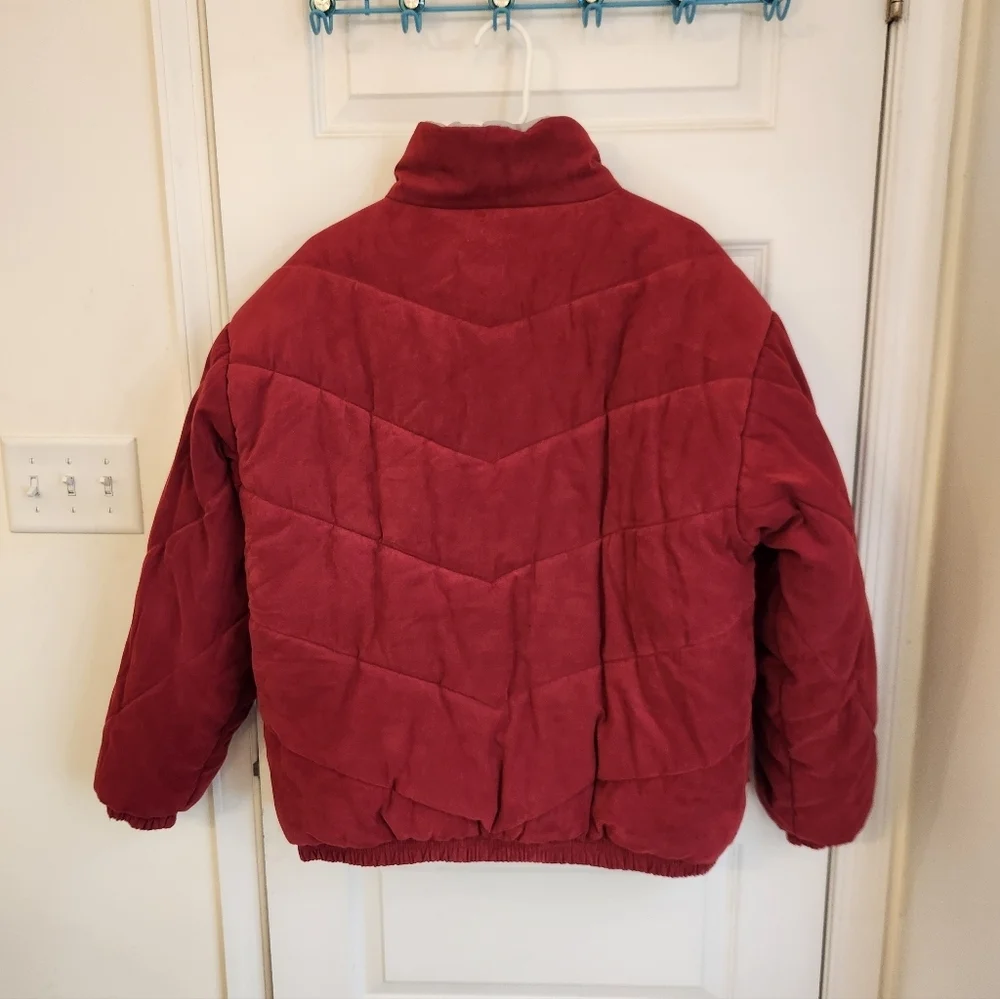 Vtg Mens Red Gray Reversible Puffer Jacket Alabama Crimson Tide Size L K/PP
